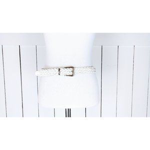 90s vintage white braided woven leather belt